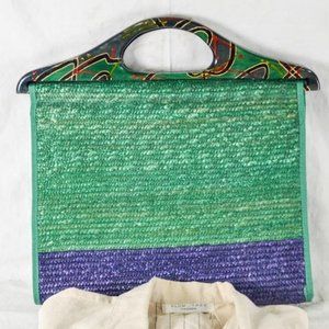 SALE 2 for $10 Wicker bag with wood handles